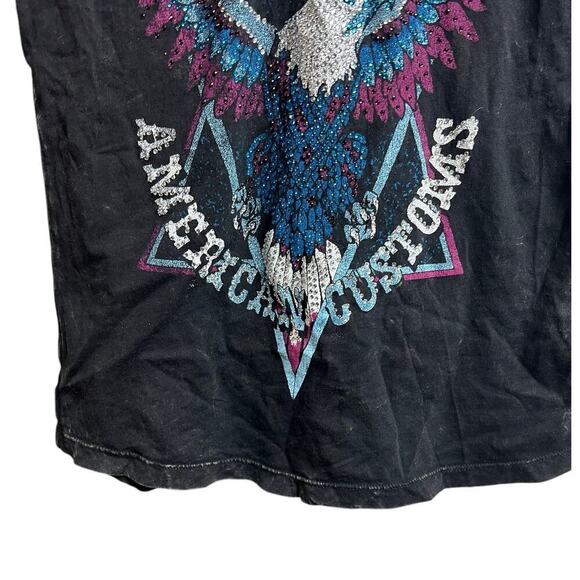 Affliction 1973 American Customs Women's Scoop Neck T-Shirt Black Lava X-Small - Picture 7 of 9